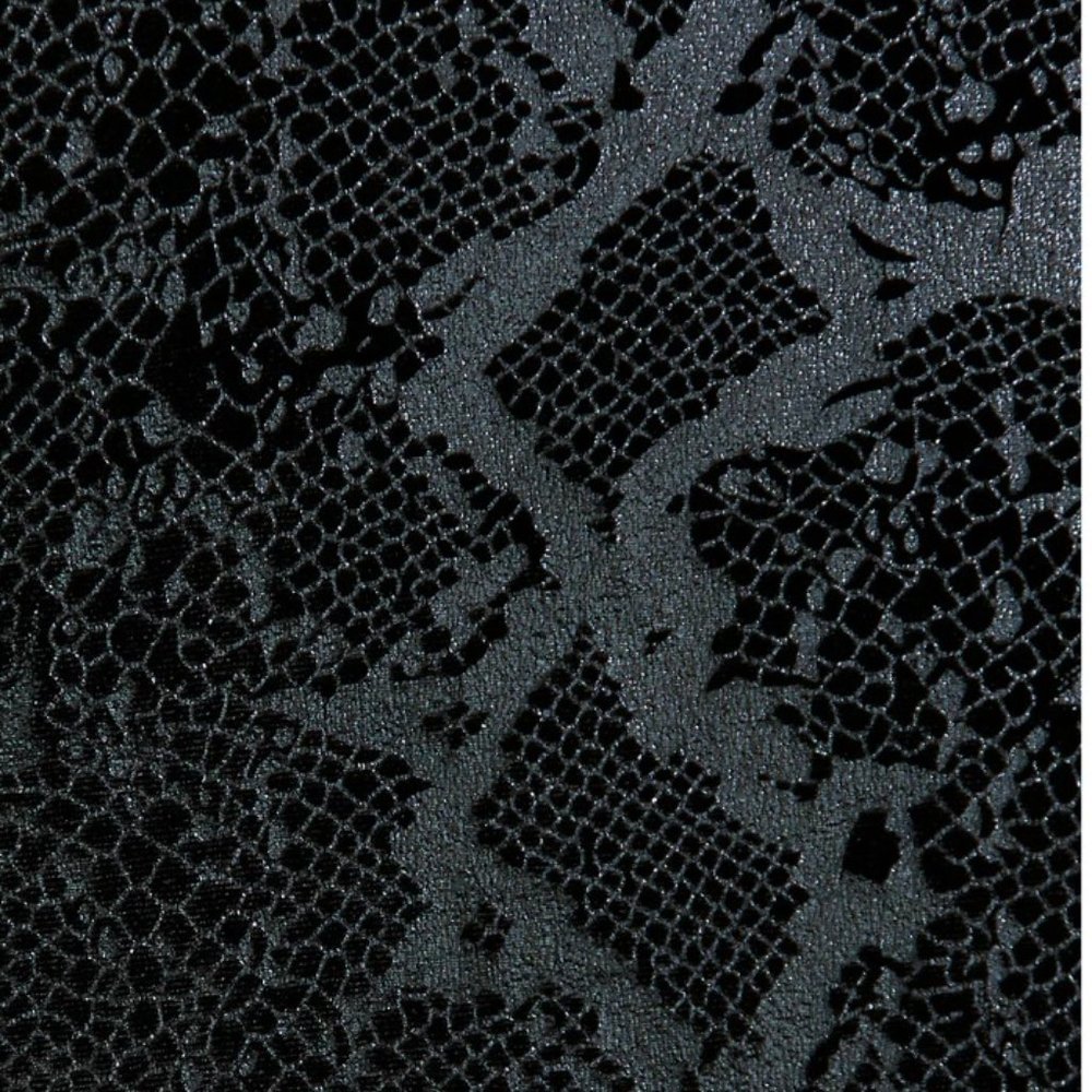 2X HOST PICK!!! BLACK SNAKESKIN PRINT VELVET HIGH NECK TEE - Picture 5 of 7